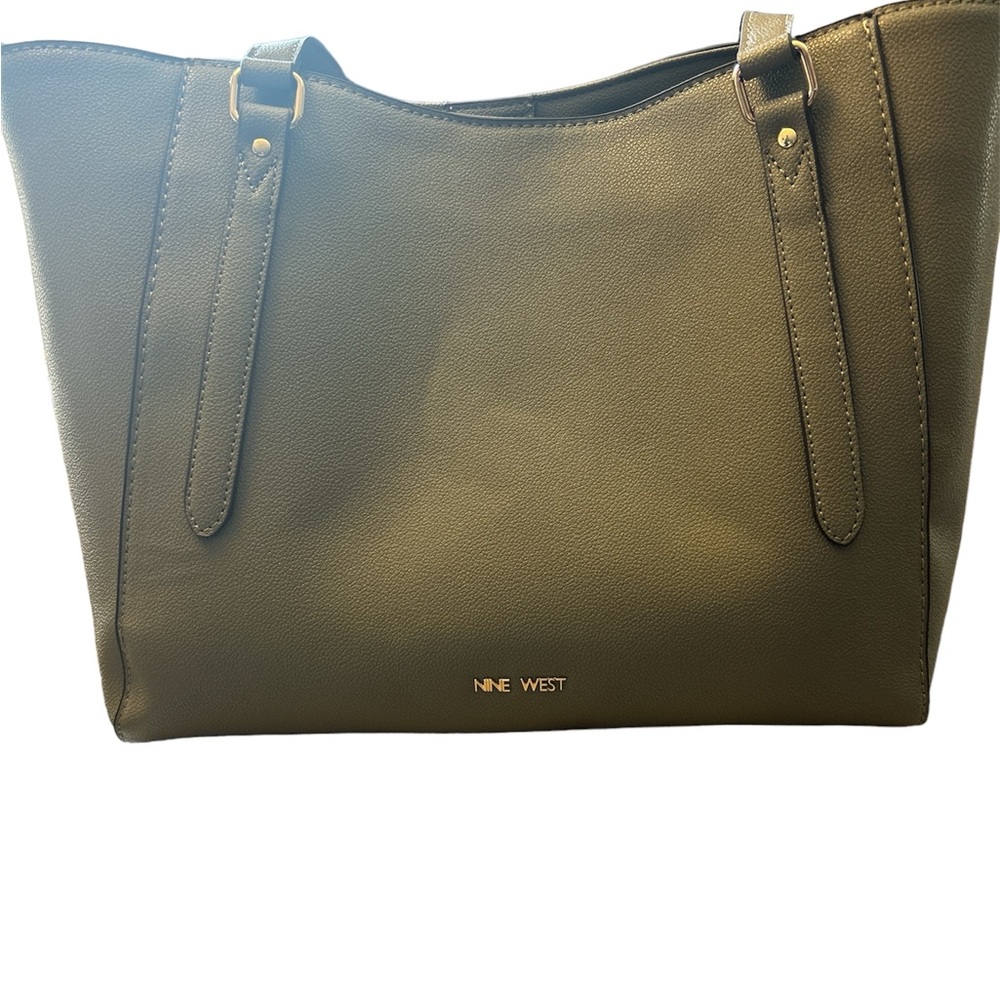 Nine West Olive Tote with Gold Logo